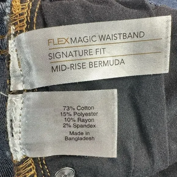 Lane Bryant Sz 16 Mid Rise Bermuda Flex Magic Waistband Jean Denim Shorts 34x10 - Picture 7 of 7